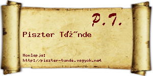 Piszter Tünde névjegykártya