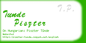 tunde piszter business card
